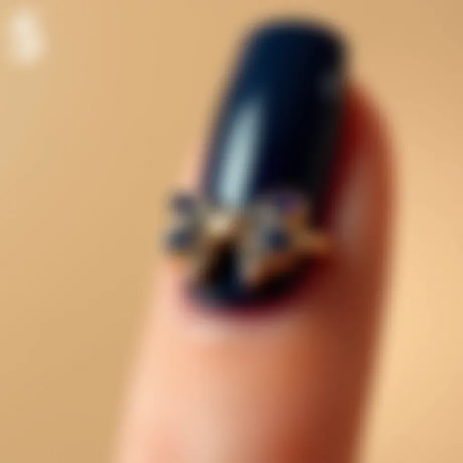 Elegant bow nail charm design on a polished nail