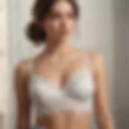 Elegant bralette crop top adorned with delicate lace detailing
