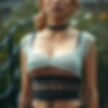 Variety of fabric types for fishnet crop tops
