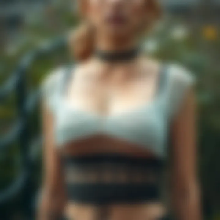 Variety of fabric types for fishnet crop tops