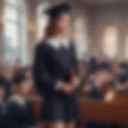 Elegant graduation two piece set in a sophisticated setting