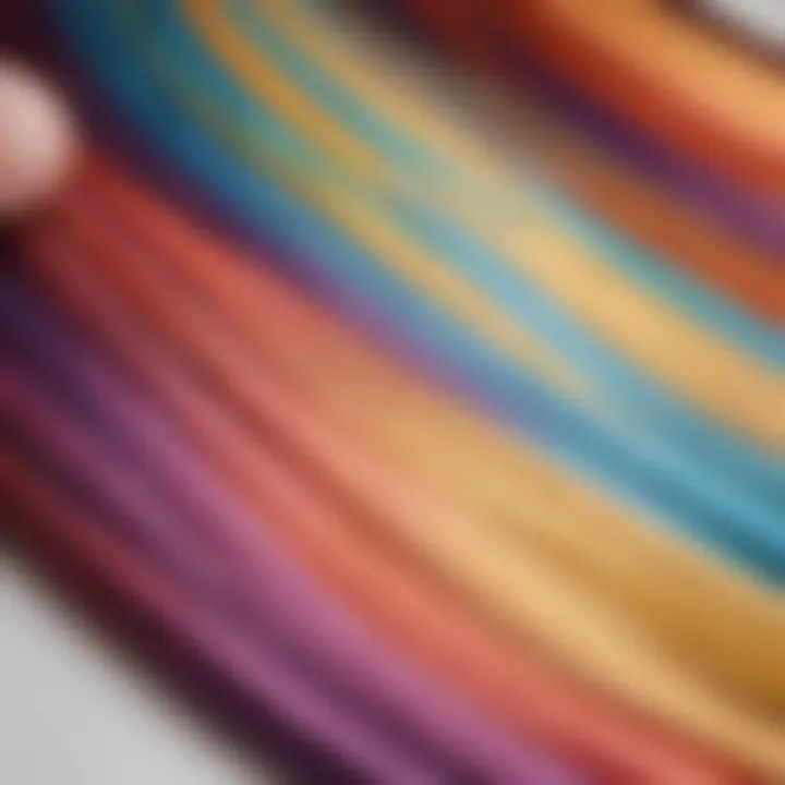 A close-up view of a stylist applying multicolor hair extensions.