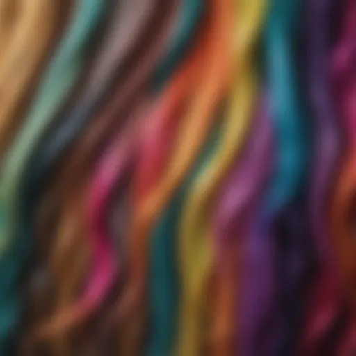 A vibrant array of multicolor hair extensions displayed elegantly.