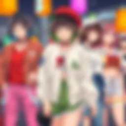 Vibrant collection of anime-inspired outfits