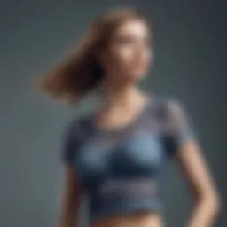 Elegant fish net top paired with denim shorts