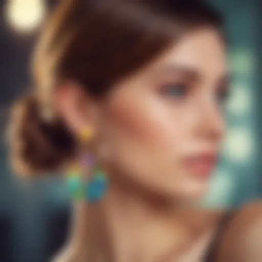 Colorful assortment of resin earrings showcasing unique shapes and patterns