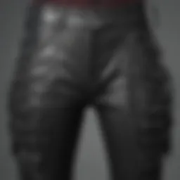 An array of gothic punk pants showcasing diverse styles and textures.