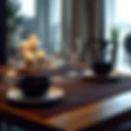 Elegant heat resistant dining table mat enhancing a formal dining setup