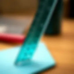 Detailed view of the Madam Sew Seam Guide Ruler showcasing its unique design features