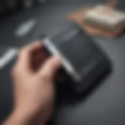 Sleek design of a retractable card wallet showcasing its elegant features