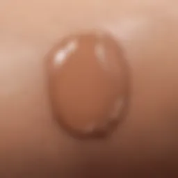 Close-up view of SheGlam Foundation swatch on skin