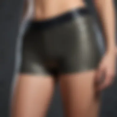 Diverse Styles of Tight Spandex Shorts A stylish display of tight spandex shorts in various colors and patterns.