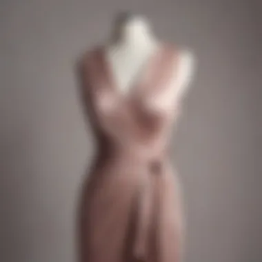 Elegant side tie wrap dress on a mannequin showcasing its flowing design