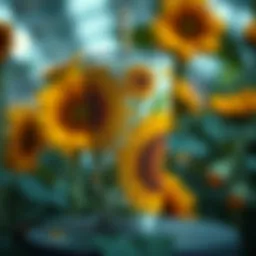 A beautifully designed sunflower tumbler cup showcasing intricate floral patterns