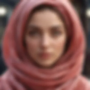 Large Headscarf as a Canvas for Self-Expression An artistic representation of a large headscarf as a form of self-expression