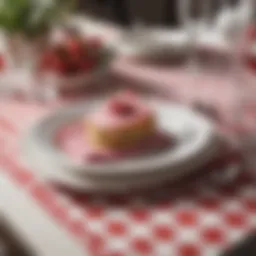 Elegant dining table featuring red and white check placemats