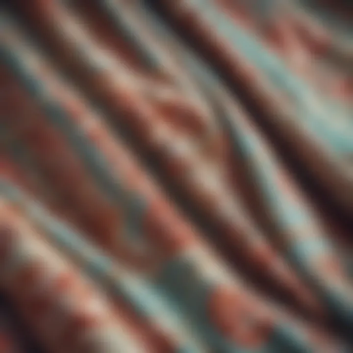 Close-up of vintage fabric patterns used in plus size shorts