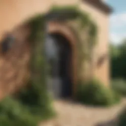 Elegant wrought iron trellis adorned with climbing vines